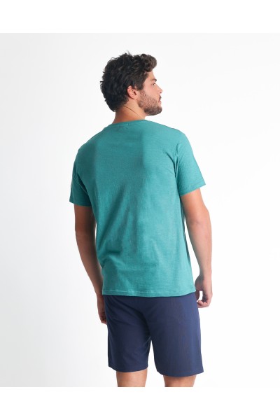 Pijama manga corta para hombre aguamarina Admas