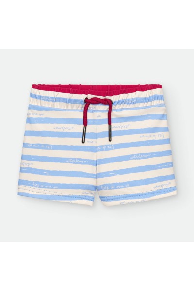 Bóxer de baño para niño rayas azul "NIZA"