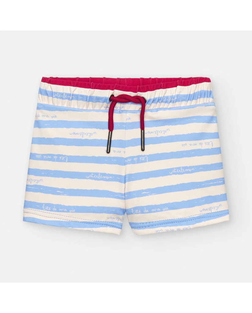 Bóxer de baño para niño rayas azul "NIZA"