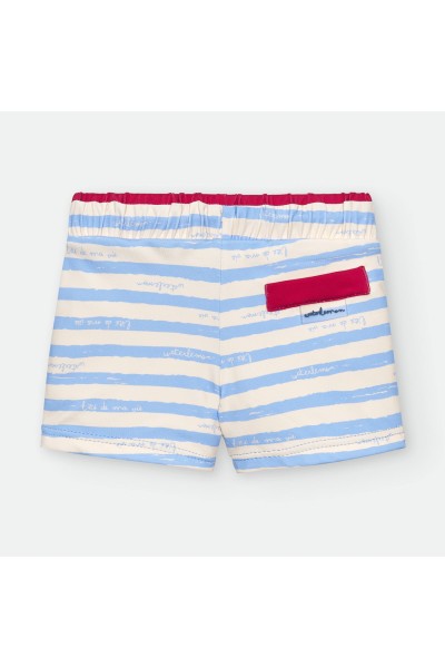 Bóxer de baño para niño rayas azul "NIZA"