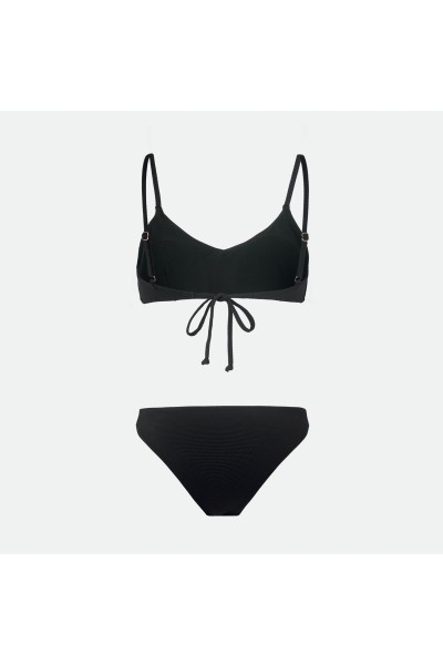 Bikini teen bandeau negro canalé