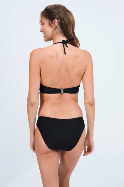 Bikini mujer bandeau negro copa con aros
