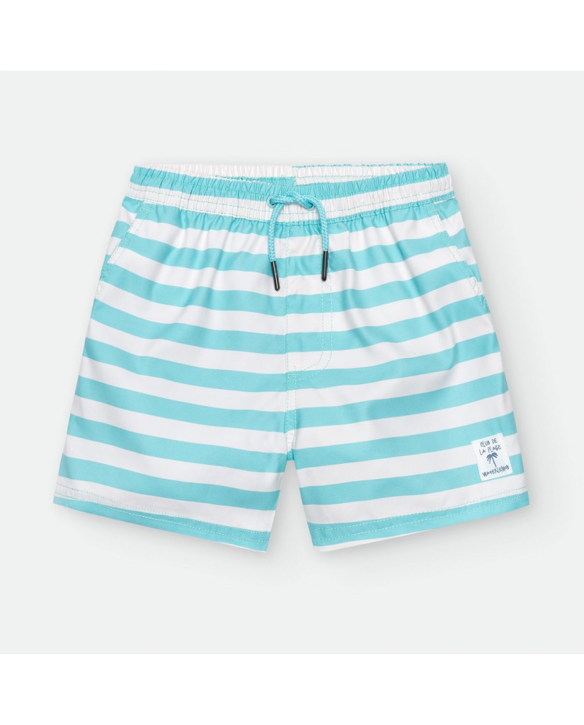 Bañador niño y hombre bermuda aguamarina rayas "AQUAMARINE"