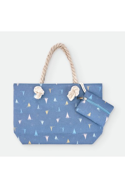 Bolso playa rayas burdeos "Catamaran"