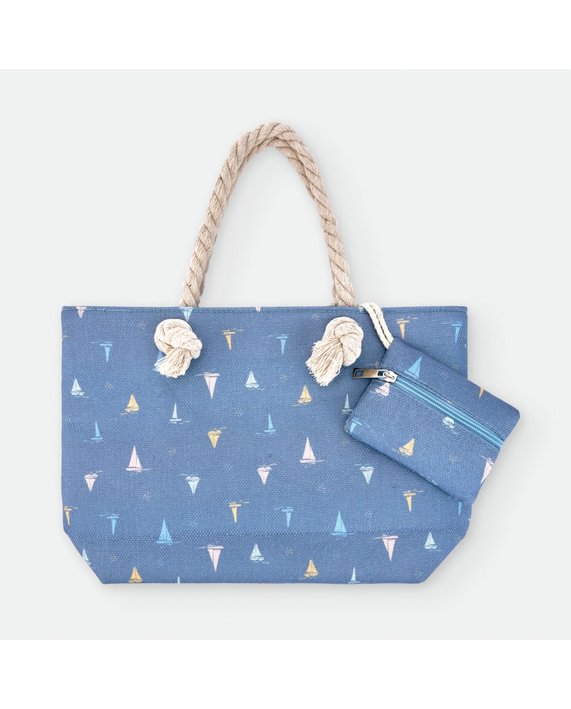 Bolso playa rayas burdeos "Catamaran"