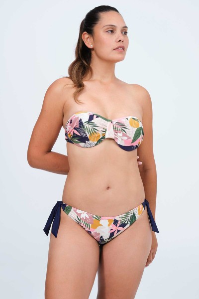 Bikini bandeau mujer copa C flores