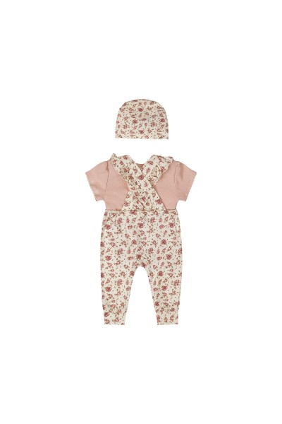 Conjunto 3 piezas mono con gorrito flores 40 GRADOS