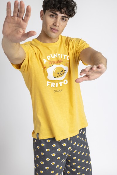 Pijama hombre manga corta M Wonderful " A puntito de quedarme