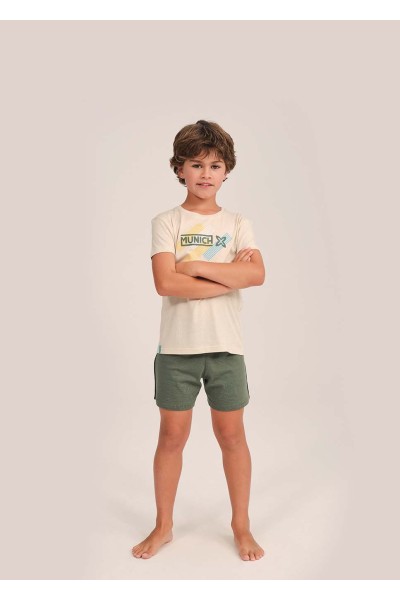Pijama manga corta niño MUNICH beig
