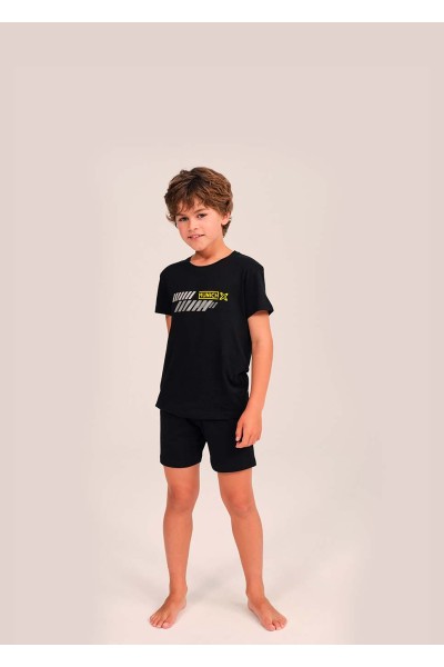 Pijama manga corta niño MUNICH negro