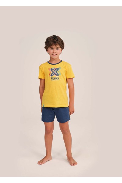 Pijama niño manga corta amarillo MUNICH