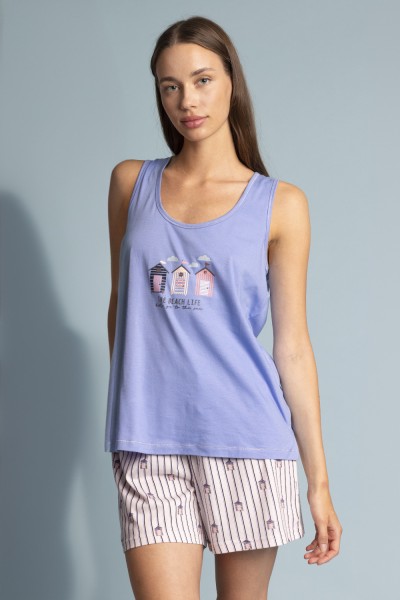 Pijama Sin Mangas Beach Life Mujer-ADMAS