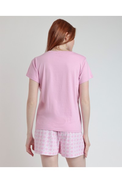 Pijama mujer manga corta Barbie vichy Admas