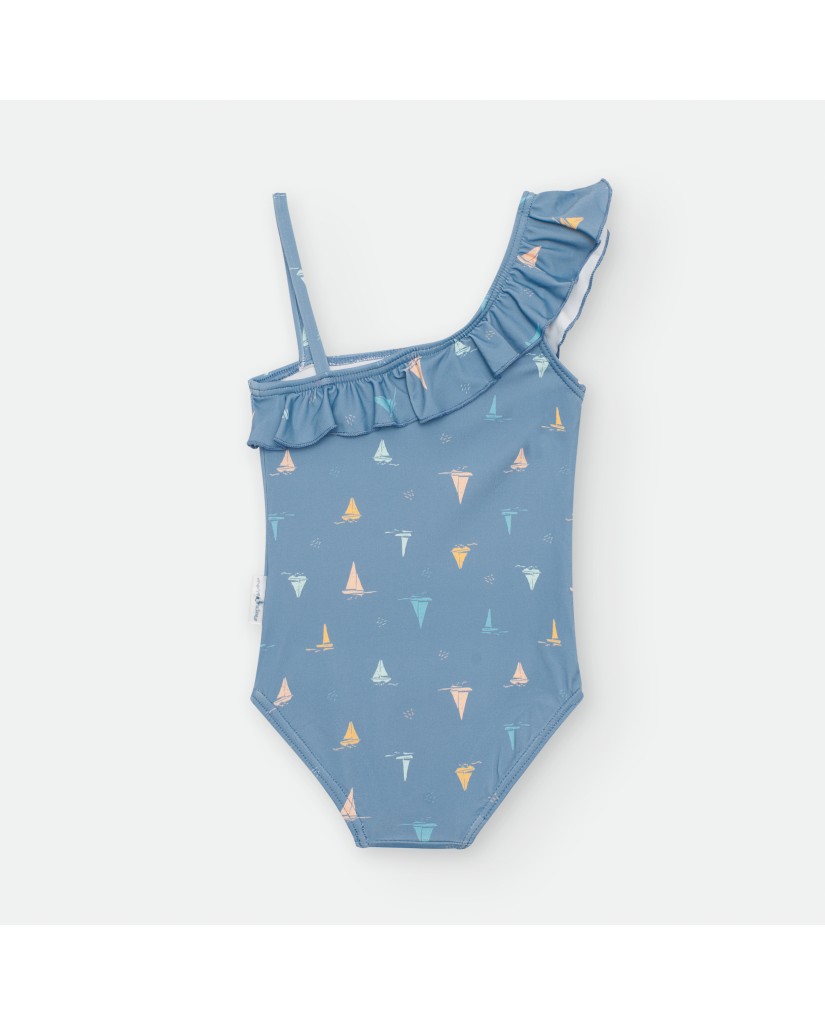 Bañador niña azul veleros "CATAMARAN"