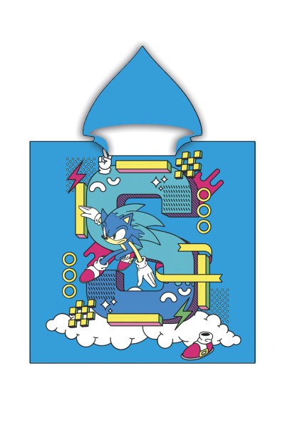 Poncho azul Sonic 55x110cm