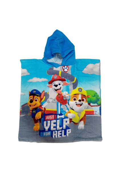 Poncho azul Patrulla Canina 55x110cm