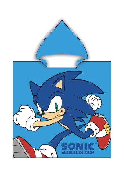 Poncho azul Sonic 55x110cm