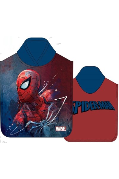 Poncho azul marino Spiderman 55x110cm