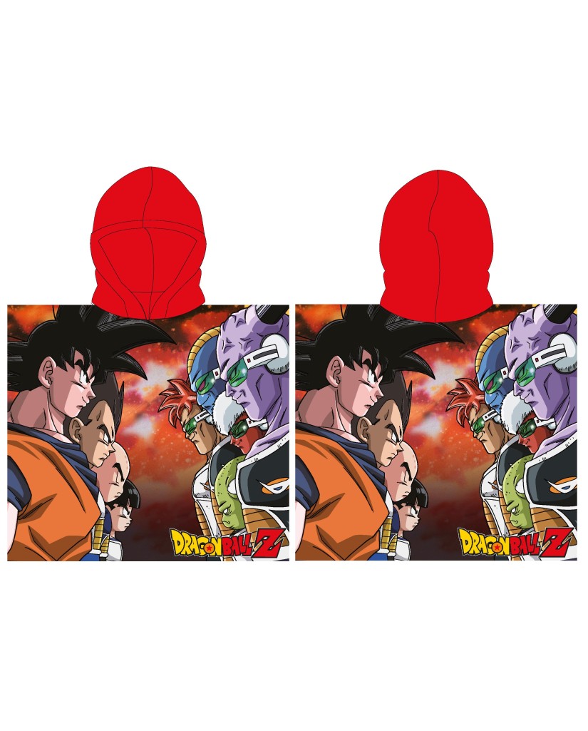Poncho Dragon Ball rojo 55x110cm