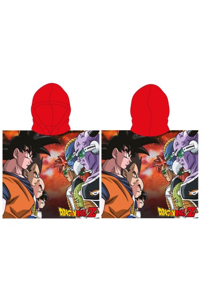 Poncho Dragon Ball rojo 55x110cm