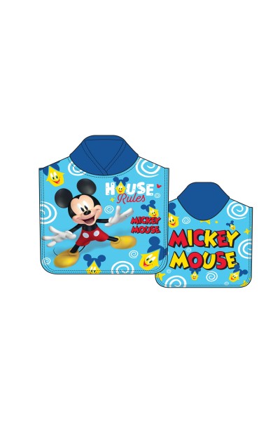 Poncho azul Mickey Mouse 55x110cm