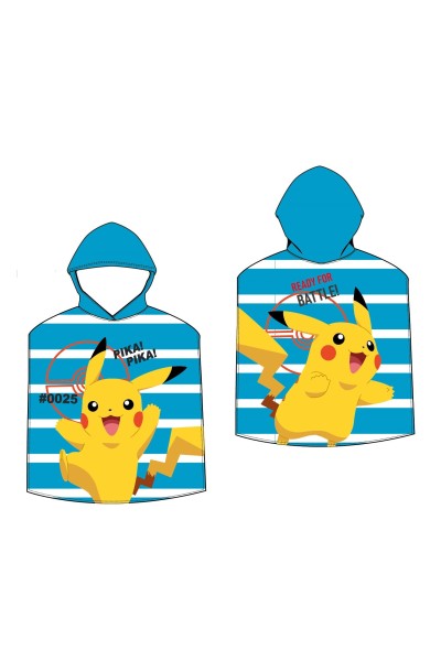 Poncho azul Pikachu 55x110cm