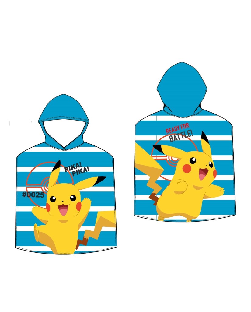 Poncho azul Pikachu 55x110cm