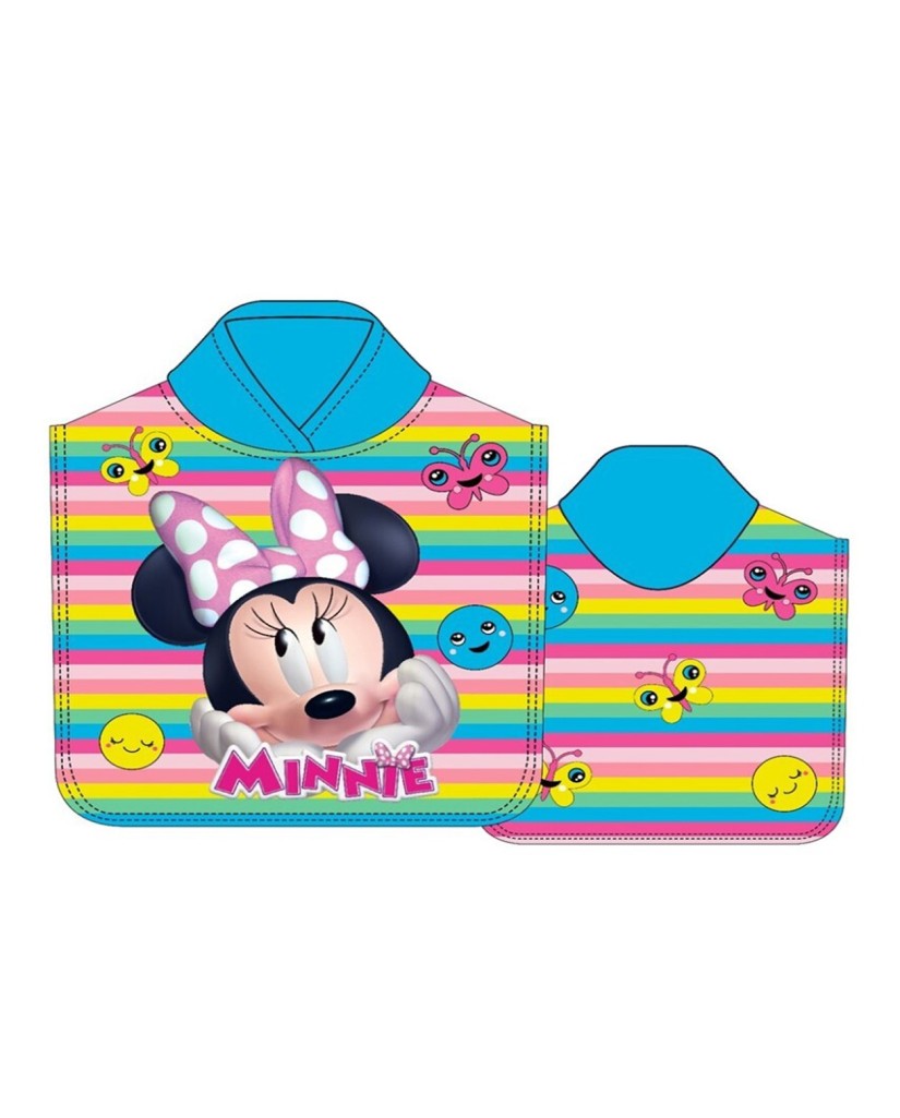 Poncho a rayas Minnie Mouse 55x150cm
