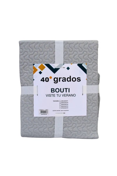 Colcha verano reversible lisa gris claro