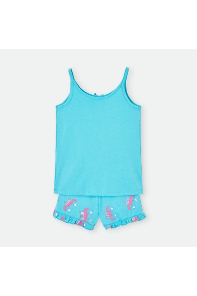 Pijama niña tirantes azul CANGREJO