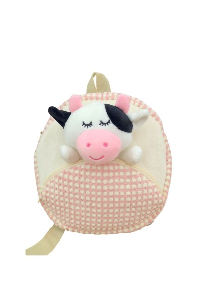 Mochila infantil peluche VACA rosa