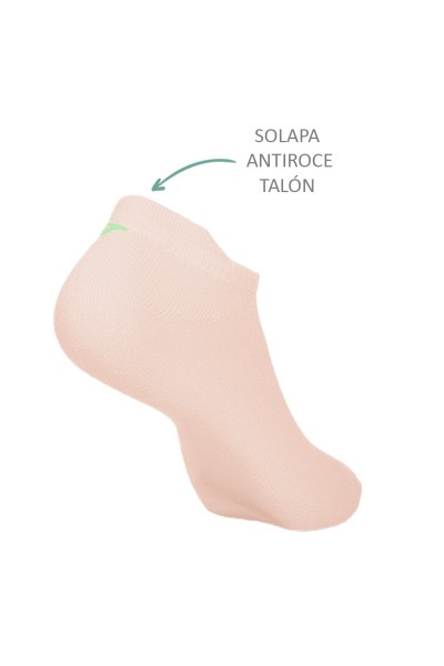 Pack 3 calcetines mujer invisible talón antirroce-Joma