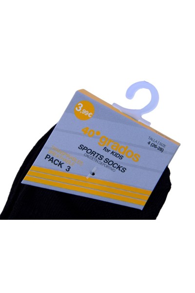 Pack 3 calcetines deportivos infantil invisible-40 Grados