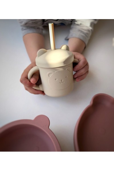 Taza de silicona con tapa y pajita-40 Grados