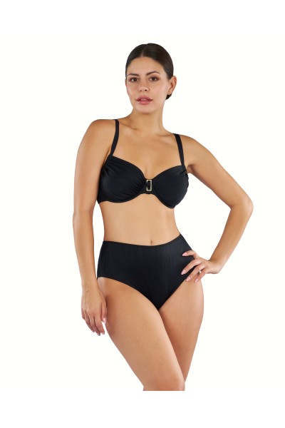 Bikini mujer copa D aro negro Teleno