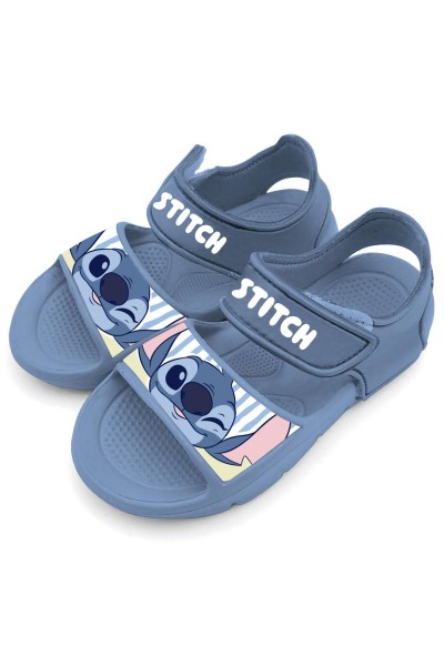 Sandalias de velcro azul Stitch
