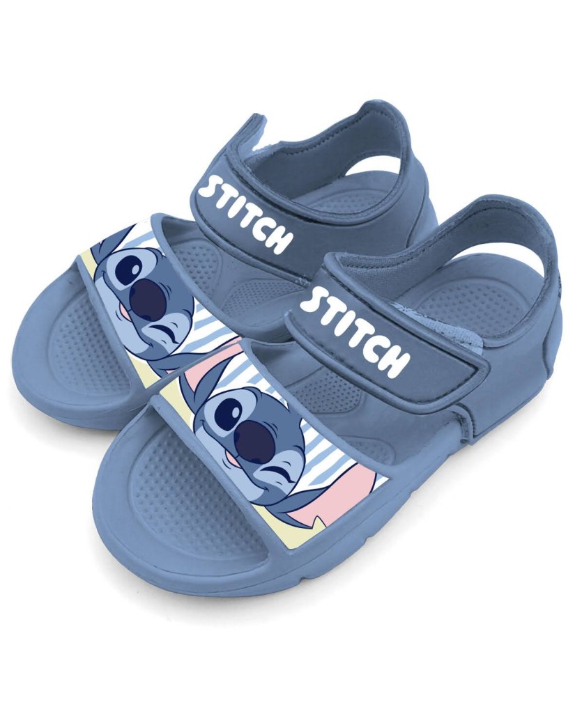 Sandalias de velcro azul Stitch