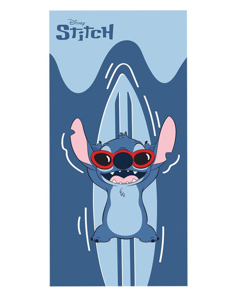 Toalla azul Stitch tabla surf 70x1740cm