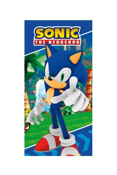 Toalla azul dibujo Sonic 70x140cm