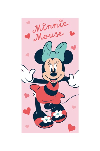 Toalla Minnie Mouse rosa corazones