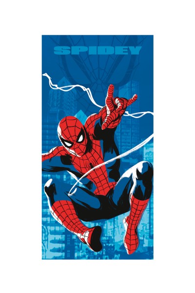 Toalla azul con dibujo Spiderman 70x140cm