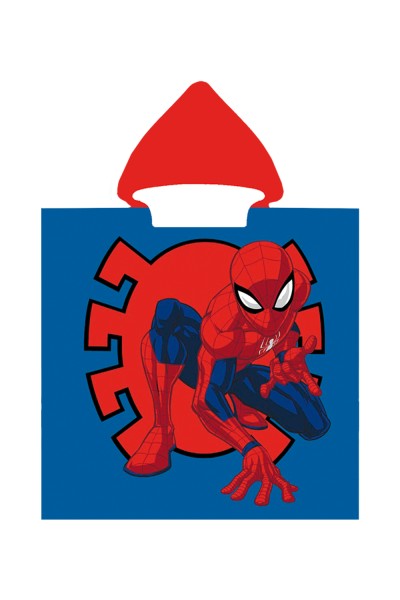 Poncho azul marino y rojo Spiderman