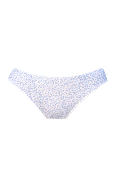 Braga mini mujer crudo "FLORES AZULES"