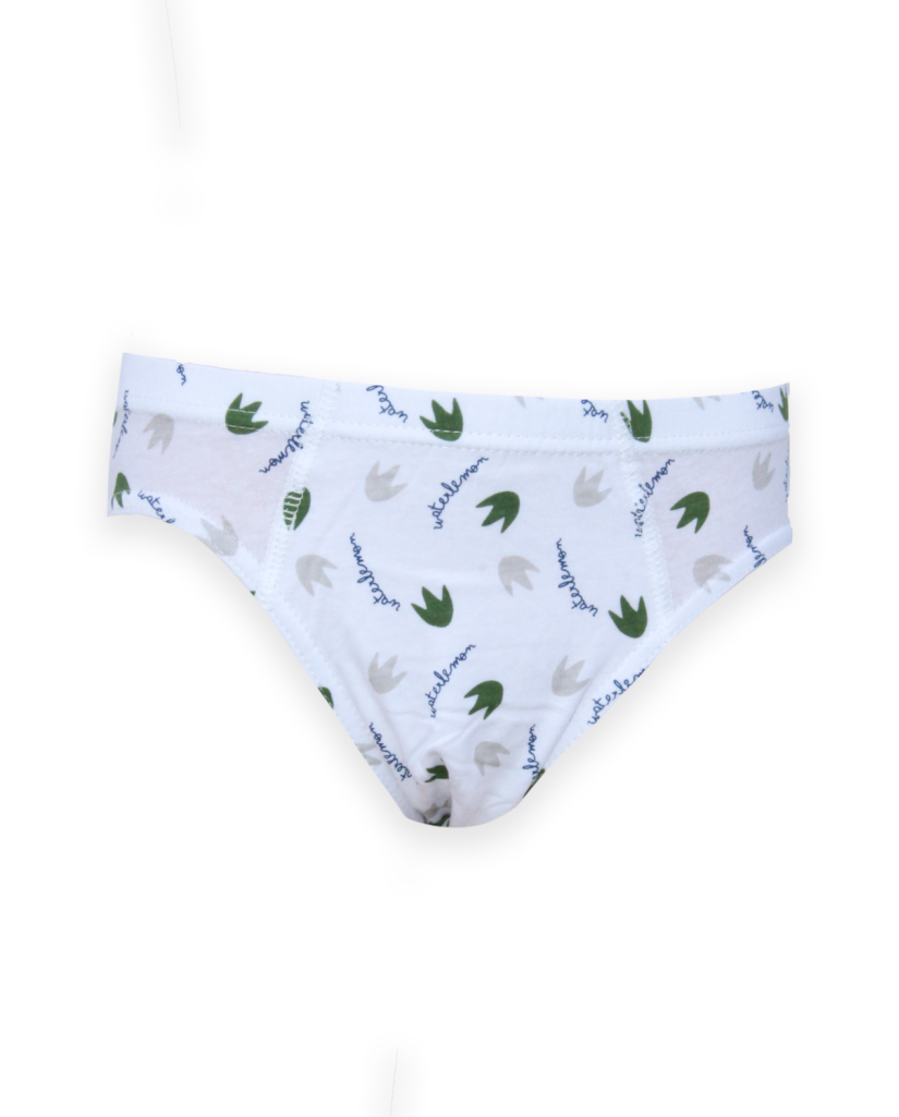 Slip niño blanco huellas