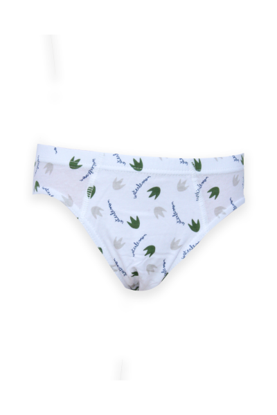 Slip niño blanco huellas