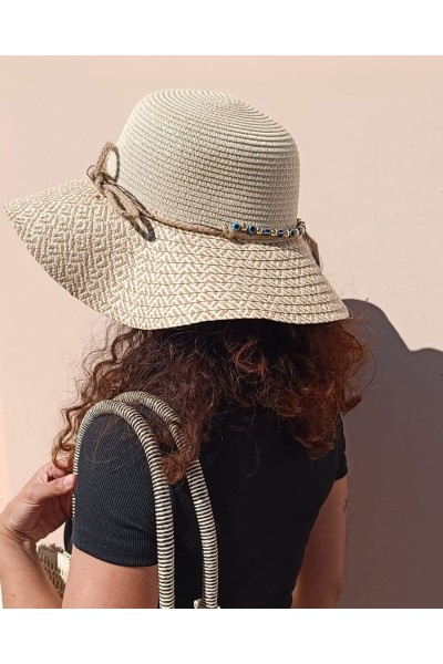 Sombrero mujer cenefas piedras