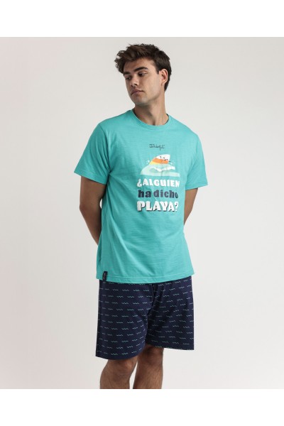 Pijama hombre manga corta...