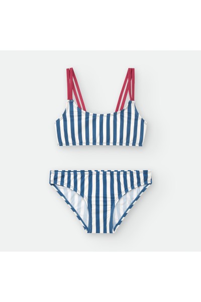 Bikini niña a rayas marineras