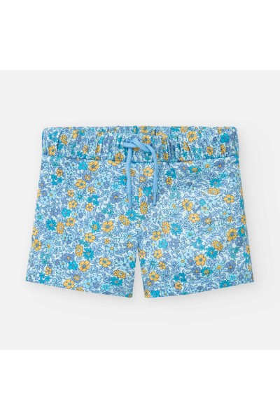 Bóxer de baño niño azul flores