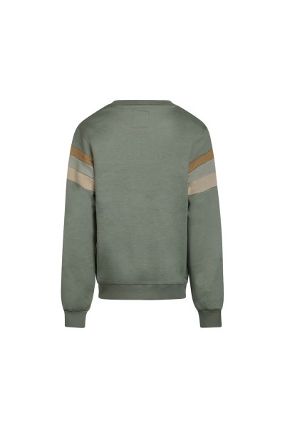 O56158-1GRA Sudadera niño verde rayas
